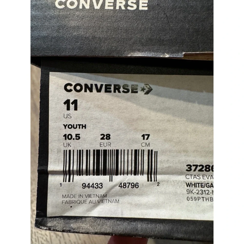 Converse Chuck Taylor All Star Eva Lift White Platform Sneakers Kids Youth 11